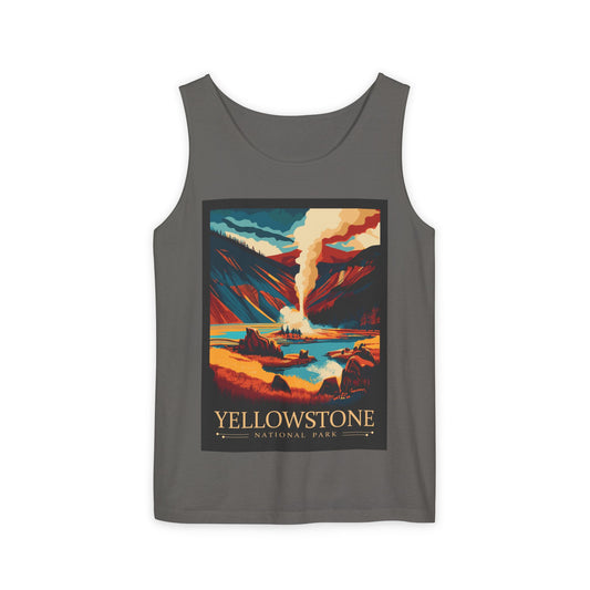 Vintage Yellowstone Tank Top, Comfortable Summer Top, Adventure Apparel, Nature Lover Gift, Unisex Outdoor Wear, Travel Essentials
