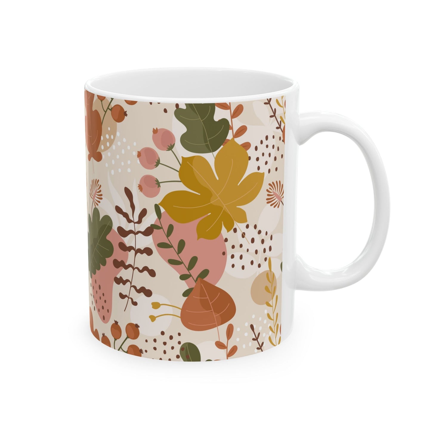 Cozy Floral Ceramic Mug for Tea Lovers, Coffee Cup for Women, Botanical Gift for Her, Autumn Decor, Housewarming Gift - MaisonThreadory