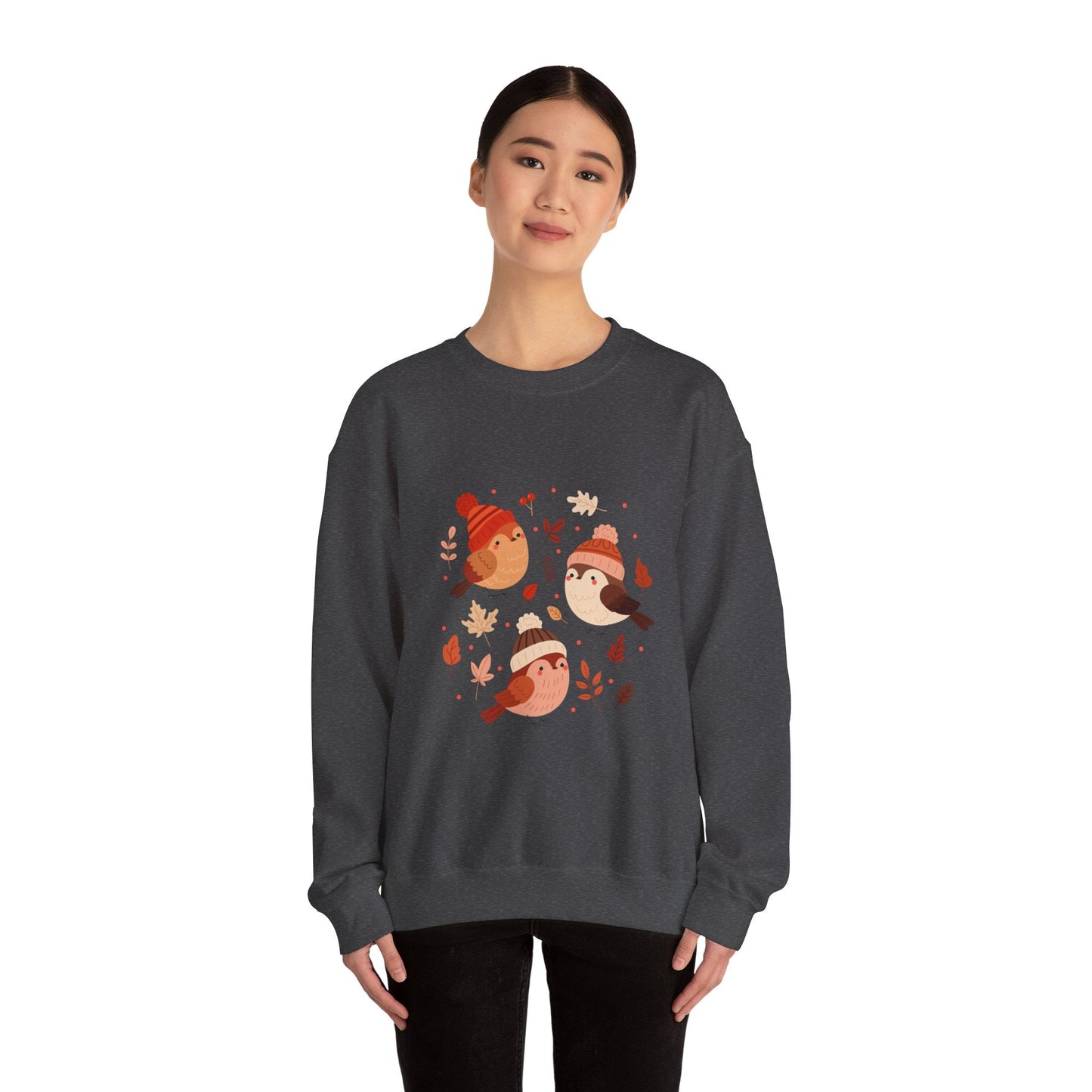 Cozy Birdie Crewneck Sweatshirt - Cute Winter Apparel, Gift for Bird Lovers, Fall Fashion, Layering Sweatshirt, Holiday Gift - MaisonThreadory
