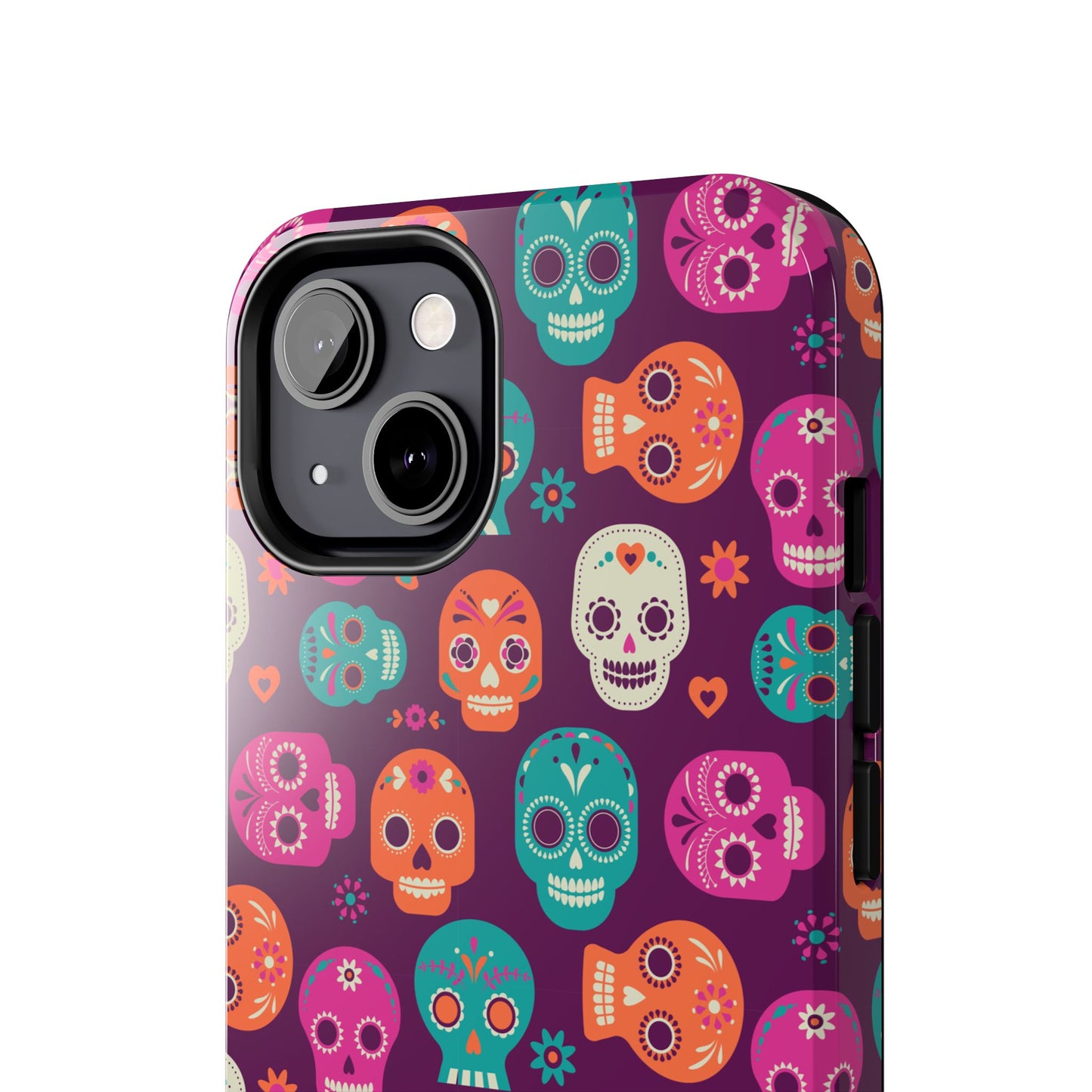 Colorful Skull Phone Case, Tough Cases for Halloween, Unique Phone Cover, Day of the Dead, Fun and Durable Accessories