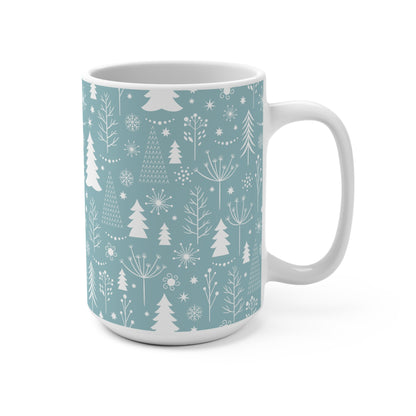 Winter Wonderland Mug, 15oz Ceramic Cup for Cozy Beverages, Holiday Gift, Festive Décor, Christmas, Seasonal Drinkware - MaisonThreadory