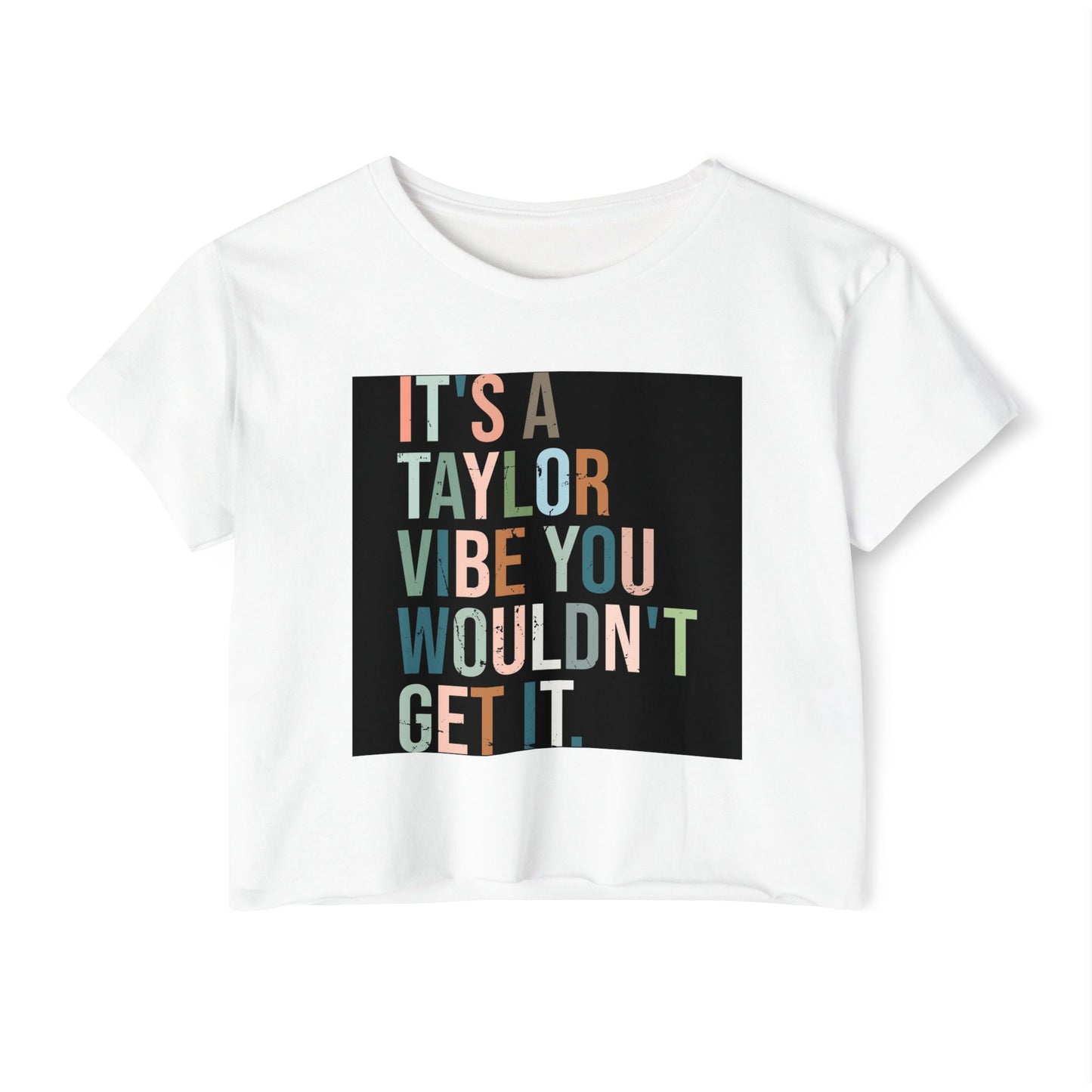 Women's Festival Crop Top - It's a Taylor Vibe, Boho Chic Top, Concert Ready Shirt, Summer Festival Wear, Music Lover Gift - MaisonThreadory