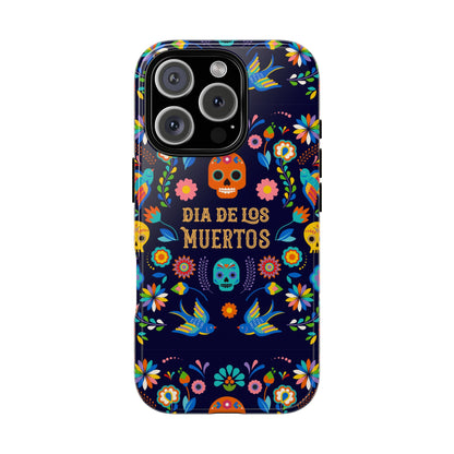 Colorful Dia de los Muertos Phone Case, Skull Design, Floral Phone Cover, Sugar Skull Accessories, Day of the Dead Gift