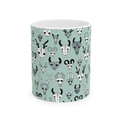 Unique Skull Pattern Ceramic Mug | Perfect Gift for Halloween, Home Decor, Coffee Lovers, or as a Quirky Present - MaisonThreadory
