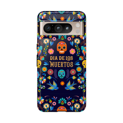 Colorful Dia de los Muertos Phone Case, Skull Design, Floral Phone Cover, Sugar Skull Accessories, Day of the Dead Gift