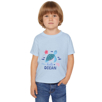 Toddler T-Shirt — “Hello Ocean” Sea Turtle Graphic
