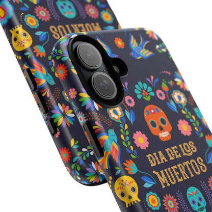 Colorful Dia de los Muertos Phone Case, Skull Design, Floral Phone Cover, Sugar Skull Accessories, Day of the Dead Gift