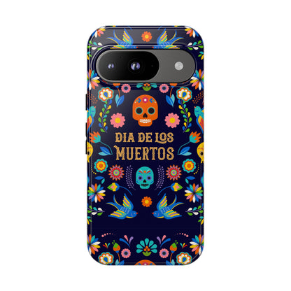 Colorful Dia de los Muertos Phone Case, Skull Design, Floral Phone Cover, Sugar Skull Accessories, Day of the Dead Gift