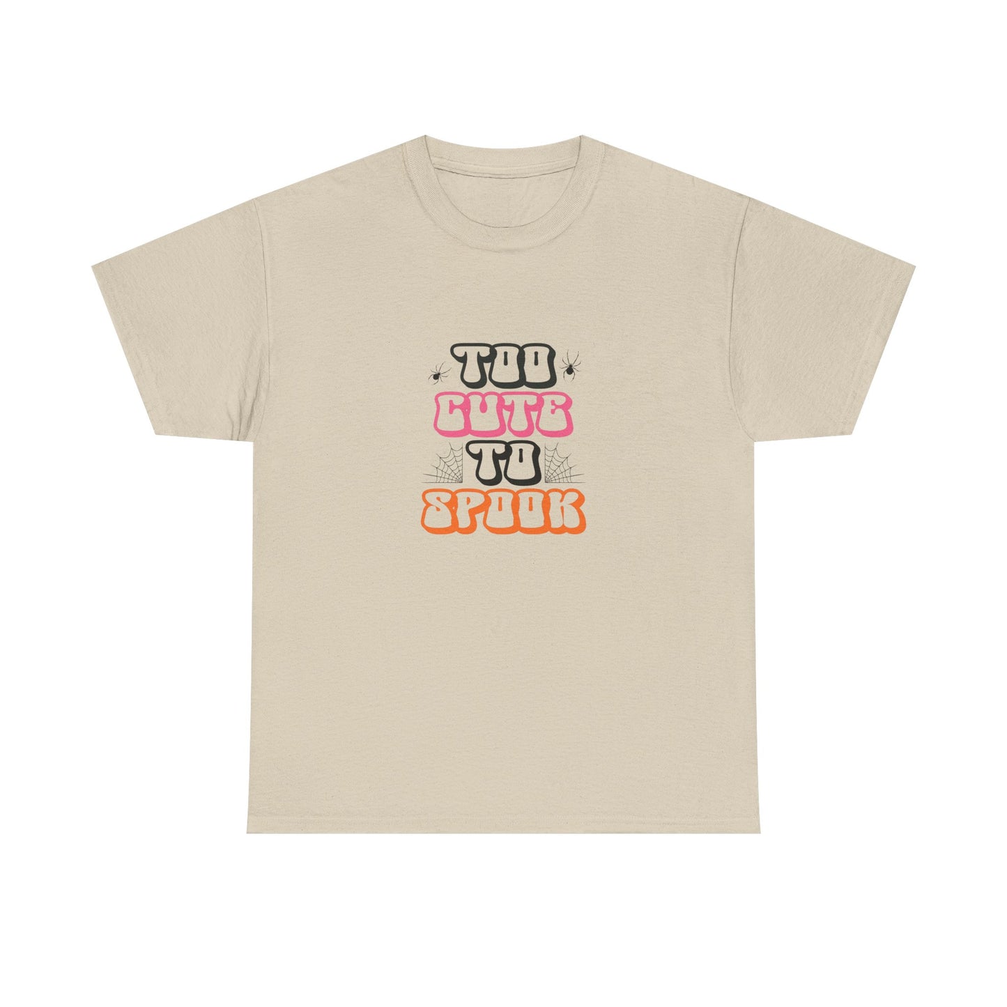 Too Cute to Spook Unisex Heavy Cotton Tee - Fun Halloween Shirt, Fall Festivities, Spooky Vibe, Costume Top, Cute Halloween Apparel - MaisonThreadory