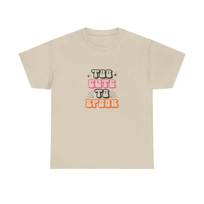 Too Cute to Spook Unisex Heavy Cotton Tee - Fun Halloween Shirt, Fall Festivities, Spooky Vibe, Costume Top, Cute Halloween Apparel - MaisonThreadory