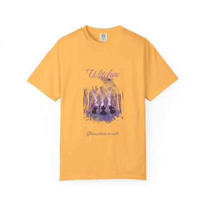 Witches Garment-Dyed T-Shirt | Mystical Apparel for Halloween, Witchy Vibes, Unique Gift, Casual Wear - MaisonThreadory