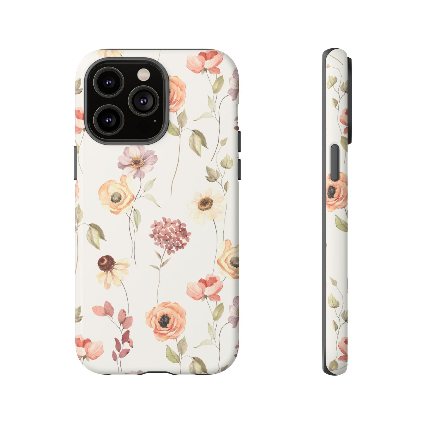 Floral Phone Case, Cute Flower Cover, Botanical Tough Case, Protective Smartphone Shell, Chic Floral Design, Trendy iPhone Case