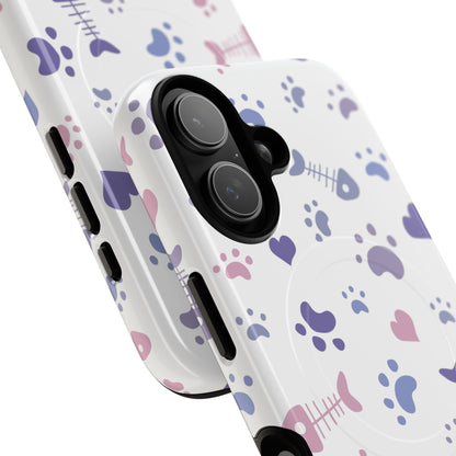 Phone Case — Pastel Paw Print Magnetic Tough Case