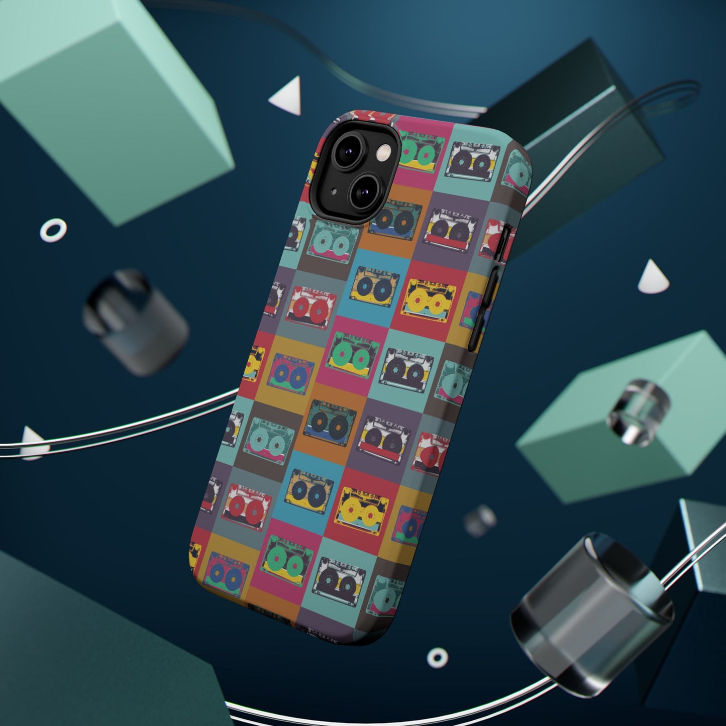 Retro Cassette Tape Phone Case, Vintage Style Tough Case, Music Lover Gift, Funky Tech Accessory, Fun Phone Cover