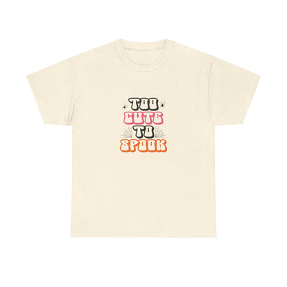 Too Cute to Spook Unisex Heavy Cotton Tee - Fun Halloween Shirt, Fall Festivities, Spooky Vibe, Costume Top, Cute Halloween Apparel - MaisonThreadory