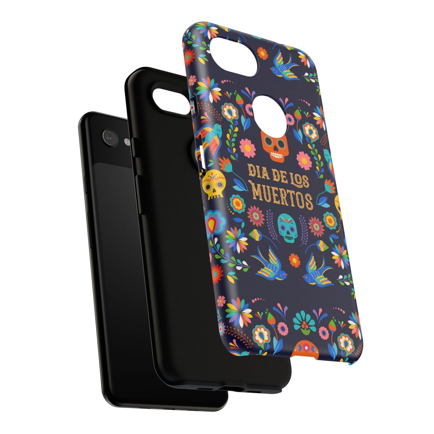 Colorful Dia de los Muertos Phone Case, Skull Design, Floral Phone Cover, Sugar Skull Accessories, Day of the Dead Gift