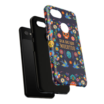 Colorful Dia de los Muertos Phone Case, Skull Design, Floral Phone Cover, Sugar Skull Accessories, Day of the Dead Gift