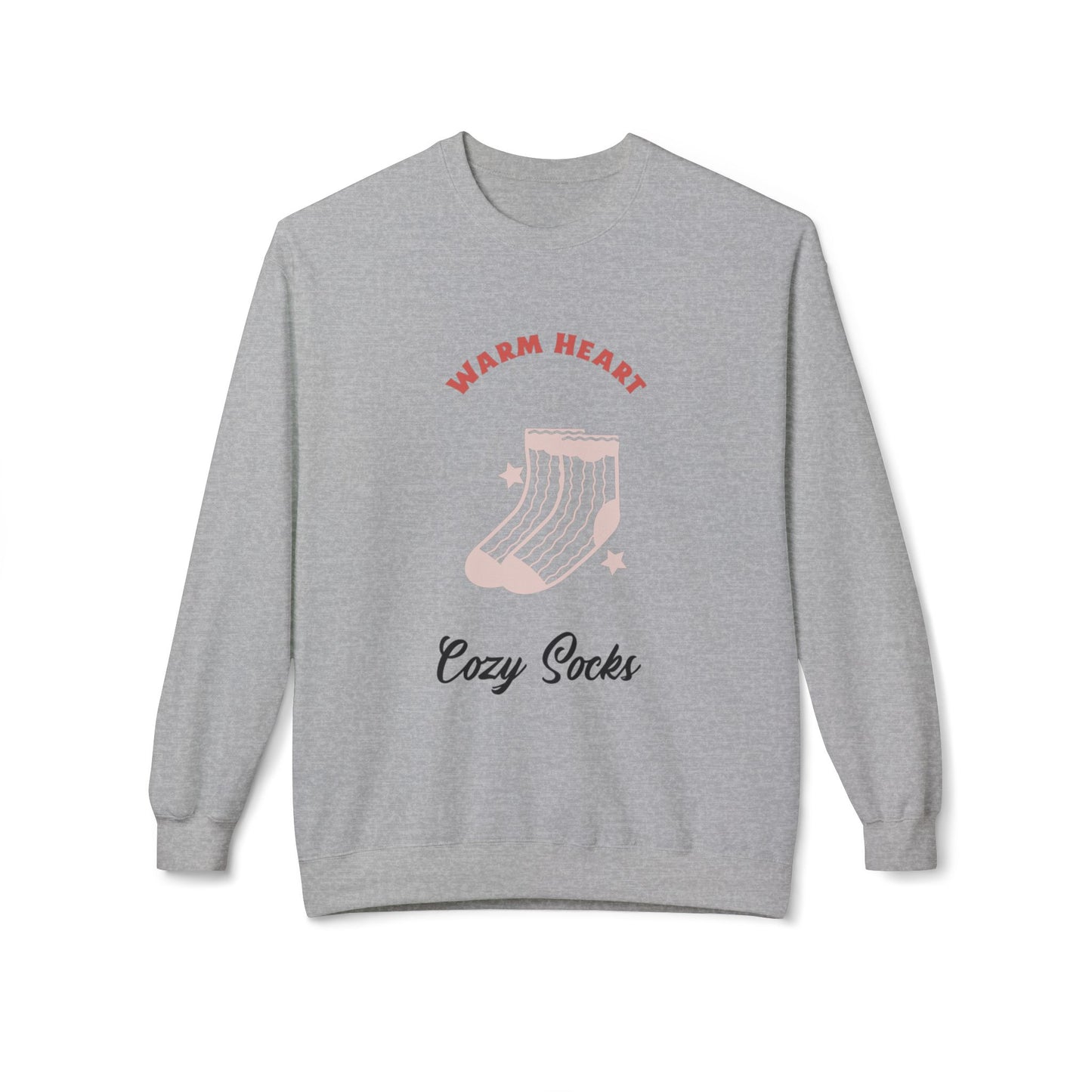 Warm Heart Cozy Socks Sweatshirt | Unisex Fleece Crewneck for Gift, Comfort Wear, Cozy Apparel, Holiday Wardrobe, Lounge Wear - MaisonThreadory