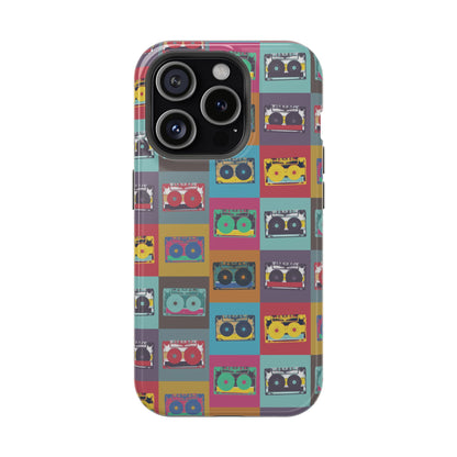 Retro Cassette Tape Phone Case, Vintage Style Tough Case, Music Lover Gift, Funky Tech Accessory, Fun Phone Cover