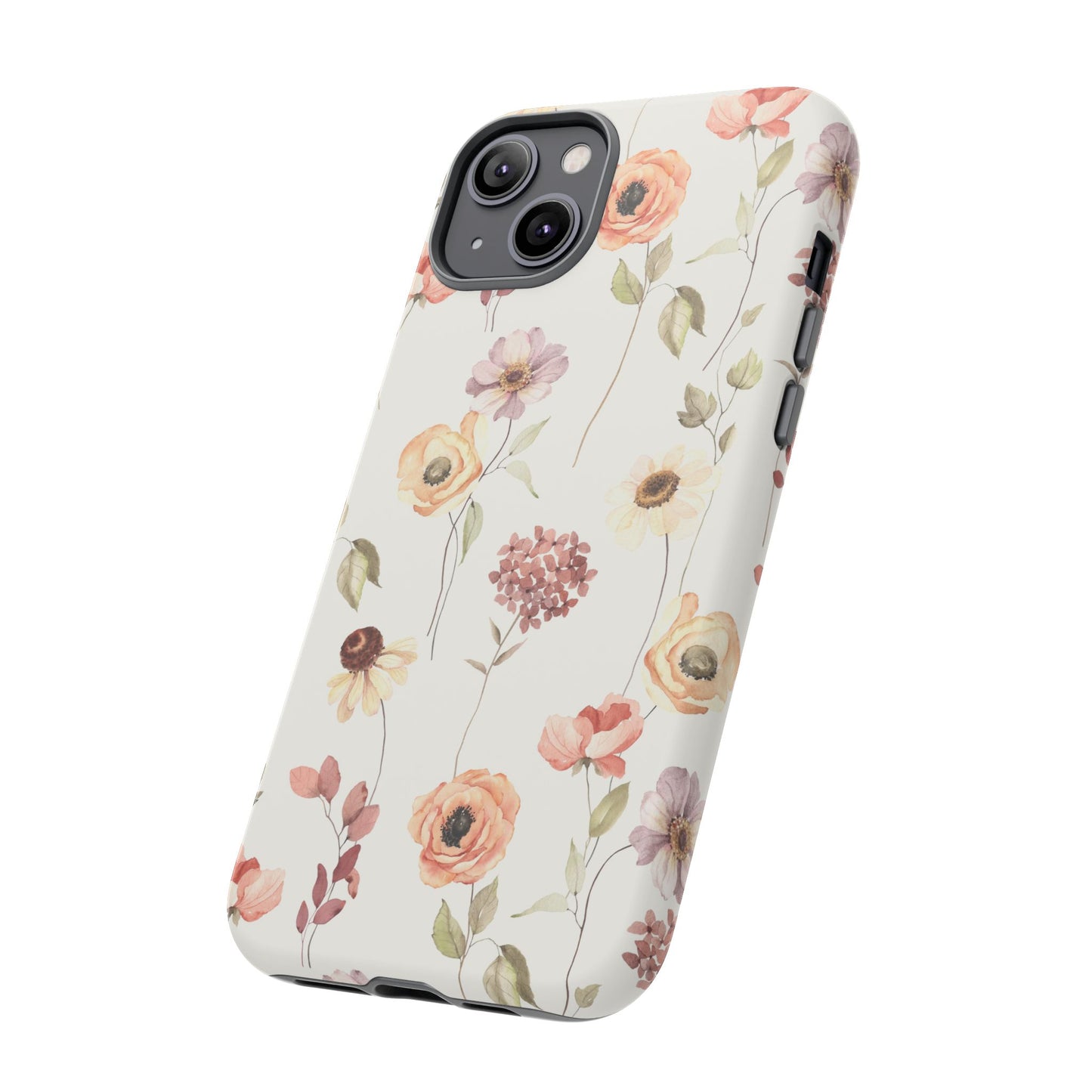 Floral Phone Case, Cute Flower Cover, Botanical Tough Case, Protective Smartphone Shell, Chic Floral Design, Trendy iPhone Case
