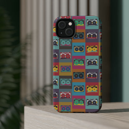 Retro Cassette Tape Phone Case, Vintage Style Tough Case, Music Lover Gift, Funky Tech Accessory, Fun Phone Cover