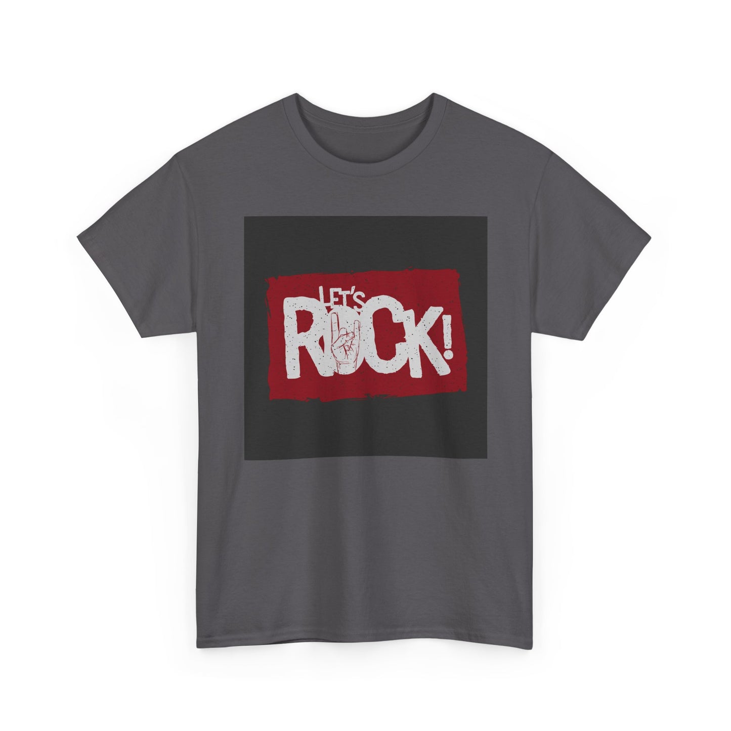 Let's Rock! Unisex Heavy Cotton Tee | Casual Music Apparel, Gift for Music Lovers, Concert Outfit, Rock Band Merchandise, Everyday Wear