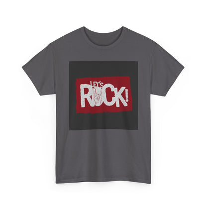 Let's Rock! Unisex Heavy Cotton Tee | Casual Music Apparel, Gift for Music Lovers, Concert Outfit, Rock Band Merchandise, Everyday Wear