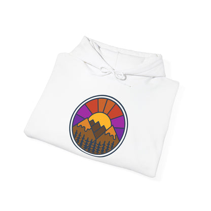 Sunset Mountains Hooded Sweatshirt | Unisex Heavy Blend | Cozy Sweatshirt for Nature Lovers | Perfect Gift for Outdoor Enthusiasts, [...] - MaisonThreadory