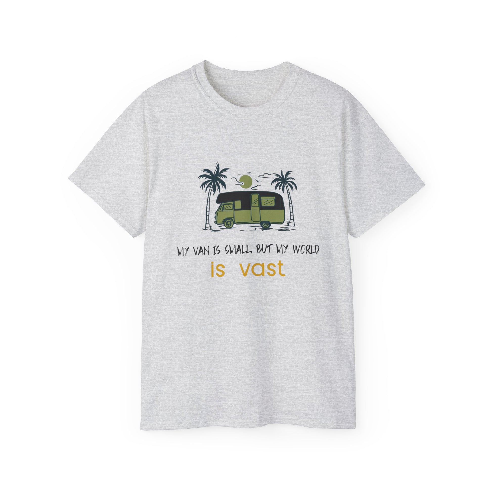 Vast World Van Tee, Travel T-Shirt, Adventure Tee, Camping Gift, Road Trip Shirt, Nature Lover Apparel - MaisonThreadory
