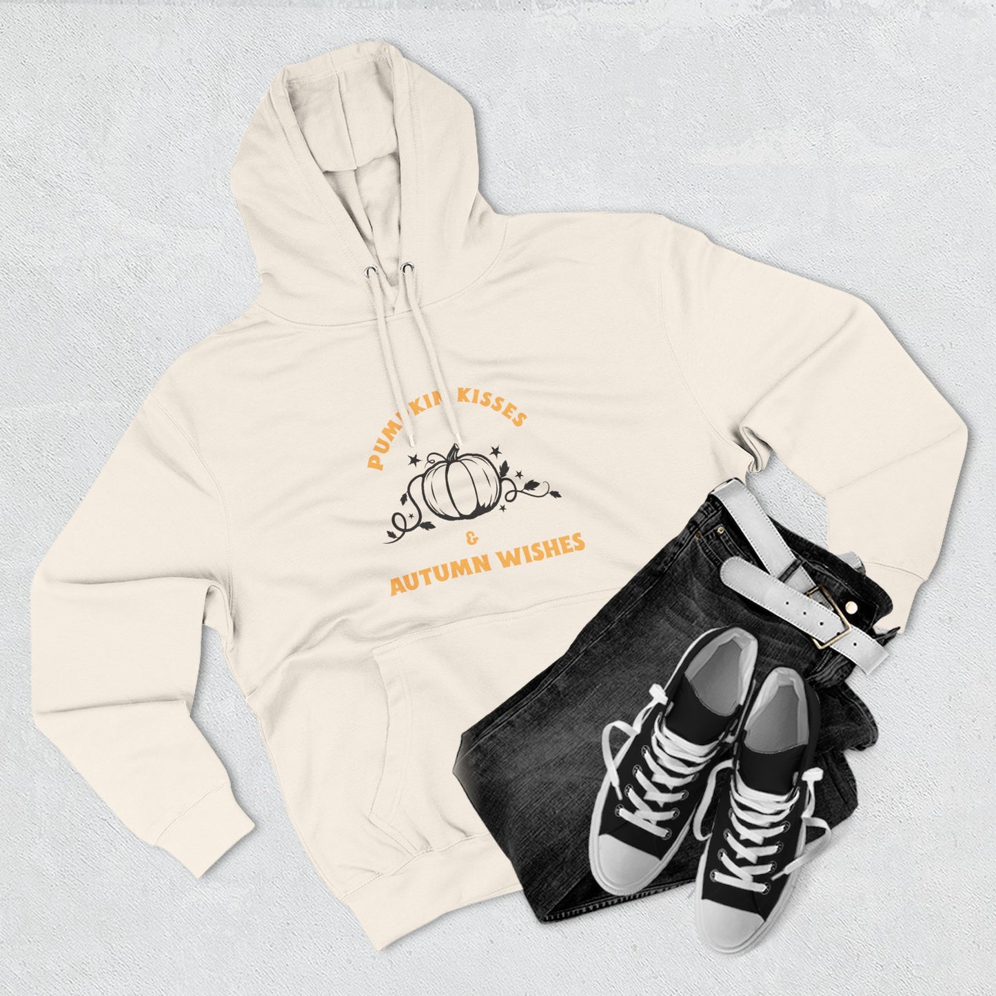 Autumn Wishes Fleece Hoodie, Cozy Fall Hoodie, Pumpkin Hoodie, Halloween Sweatshirt, Gift for Her, Seasonal Fashion - MaisonThreadory
