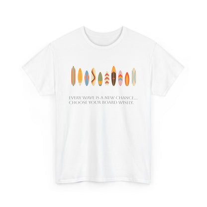 Surf Vibes Unisex Heavy Cotton Tee | Chill Beachwear, Casual Summer Shirt, Gift for Surf Lovers, Vacation Outfit, Everyday Wear - MaisonThreadory