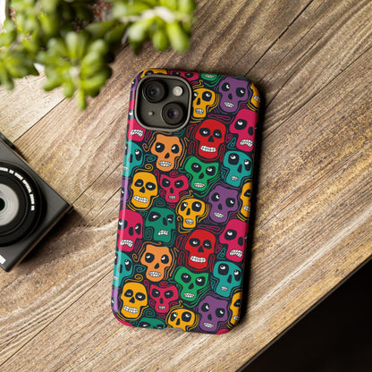 Phone Case, Day of the Dead Tough Case Phone, Mexican Skull Phone Cover, Floral Skeleton Phone Protector, Sugar Skull iPhone Case, Tough
