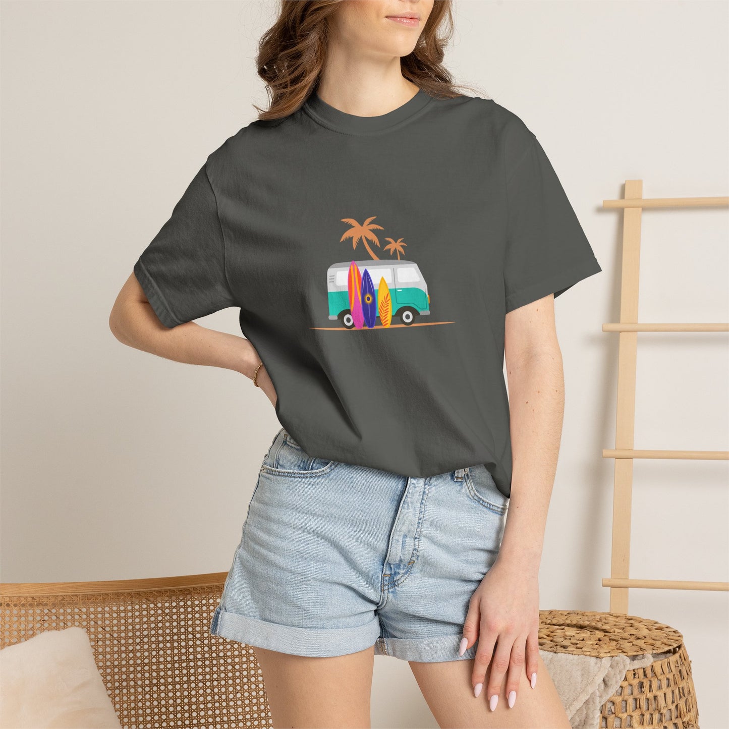 Surf Van T-Shirt — Retro Beach Camper Graphic Tee