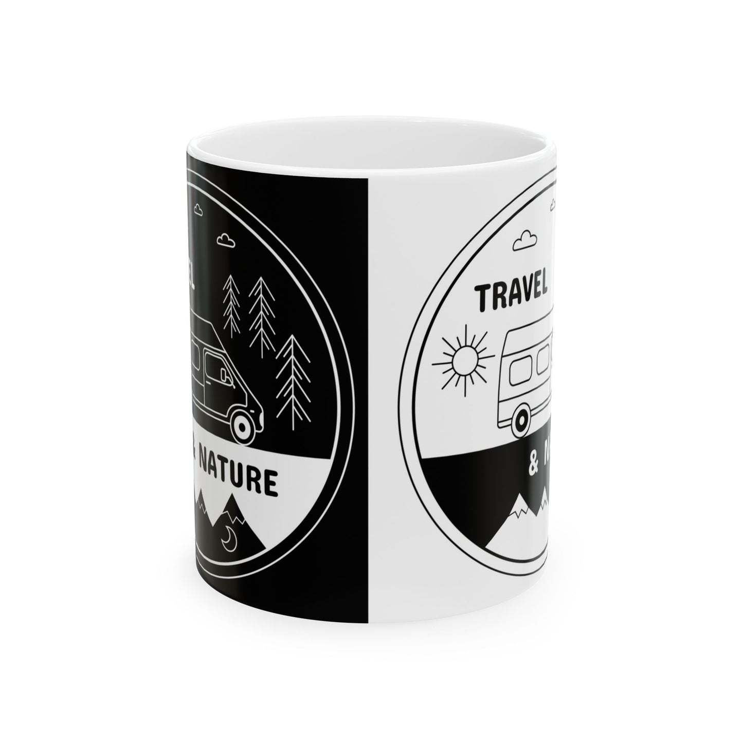 Adventure Travel Ceramic Mug - Nature Explorer Coffee Cup, Camper Van Gift, Outdoor Decor, Road Trip Essentials, Camping Supplies - MaisonThreadory