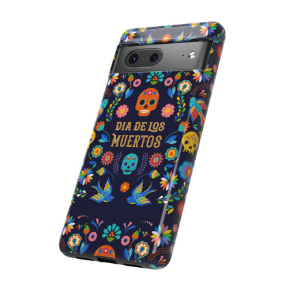 Colorful Dia de los Muertos Phone Case, Skull Design, Floral Phone Cover, Sugar Skull Accessories, Day of the Dead Gift