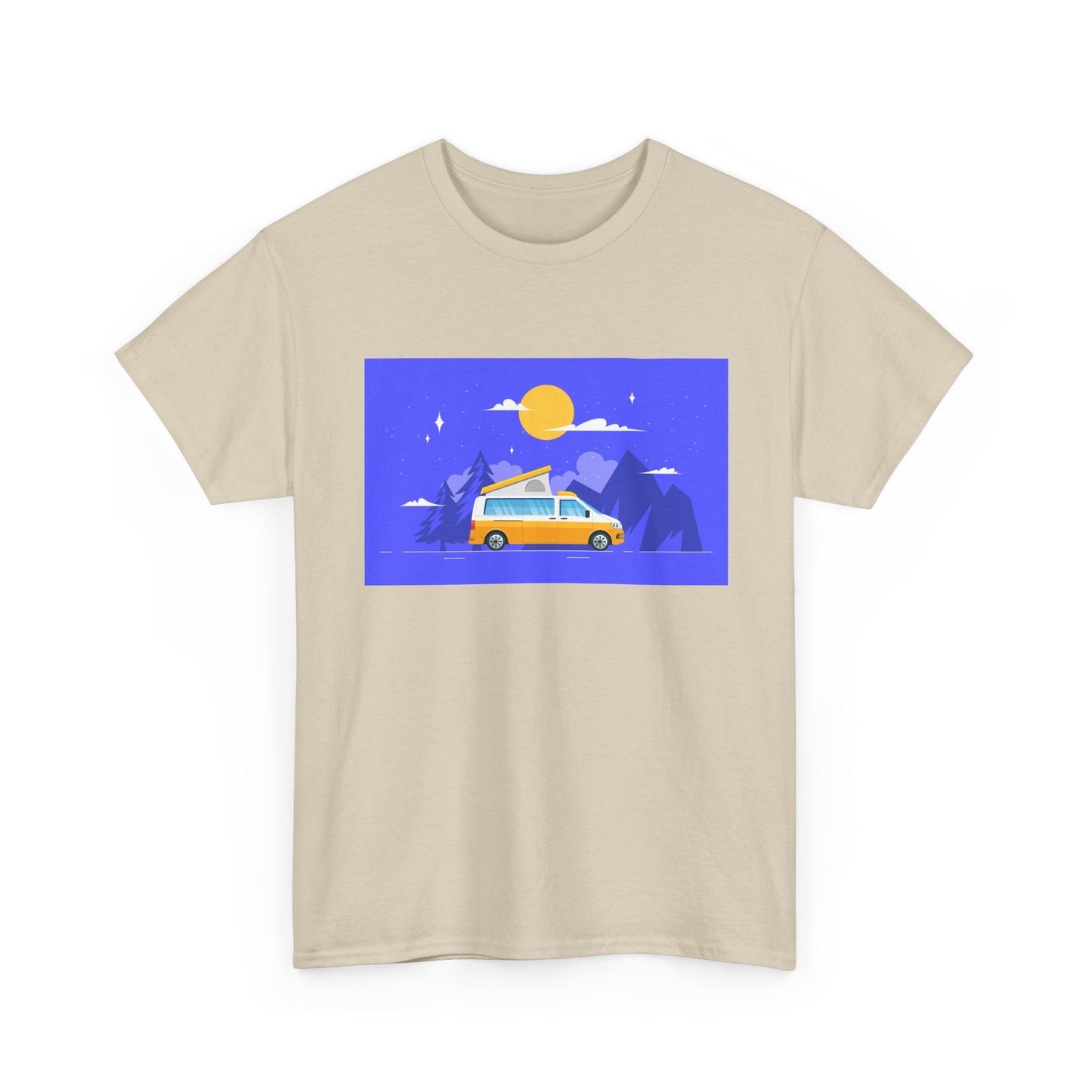 Vintage Van Adventure Tee, Unisex Heavy Cotton Tee, Summer Road Trip Shirt, Camping T-Shirt, Travel Gift, Outdoor Enthusiasts - MaisonThreadory