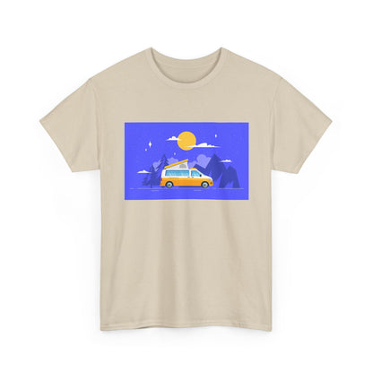 Vintage Van Adventure Tee, Unisex Heavy Cotton Tee, Summer Road Trip Shirt, Camping T-Shirt, Travel Gift, Outdoor Enthusiasts - MaisonThreadory