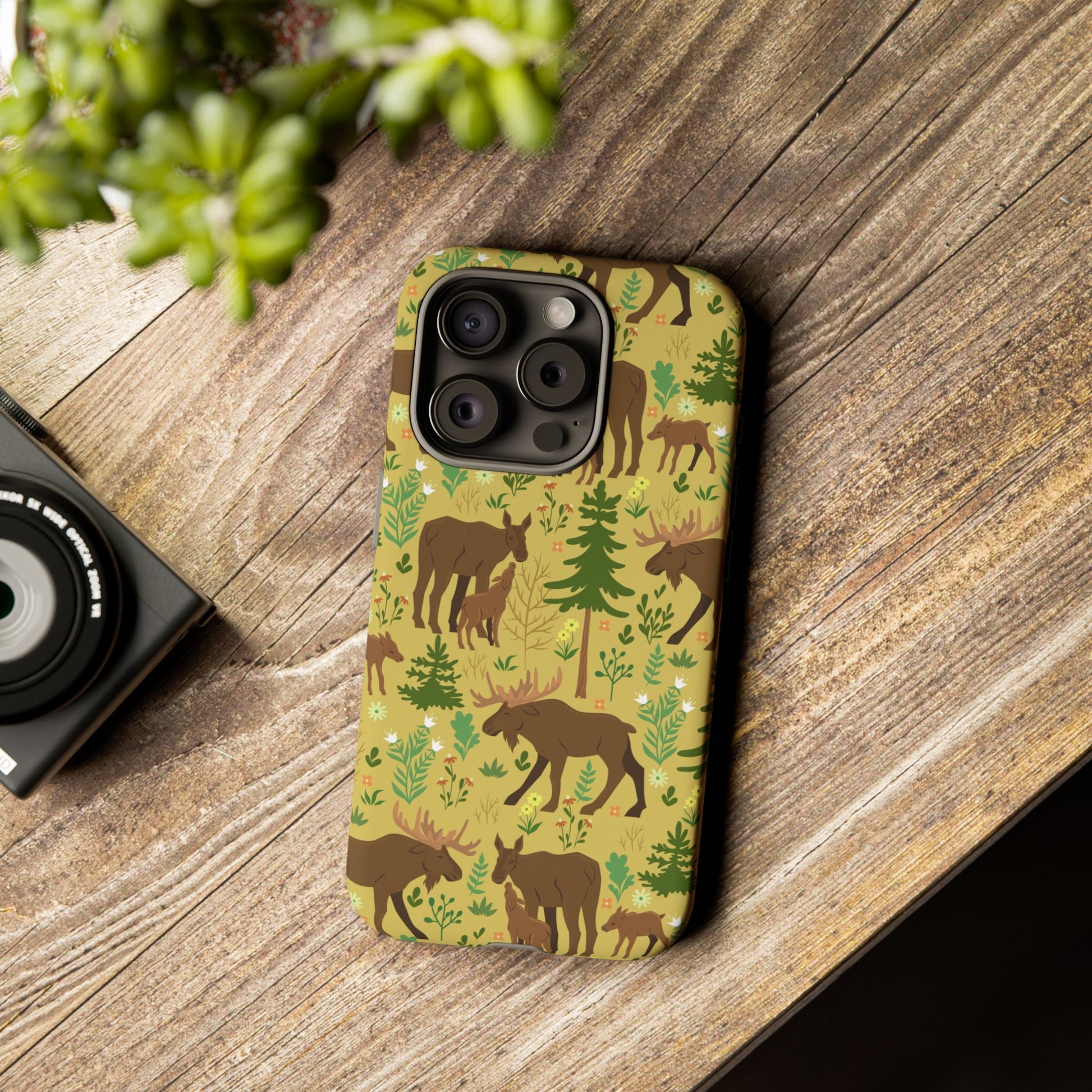 Moose Phone Case - Nature Lover's Accessory, Gifts for Outdoorsy Friends, Wildlife Decor, Eco-Friendly Cover, Forest Adventure Gear - MaisonThreadory