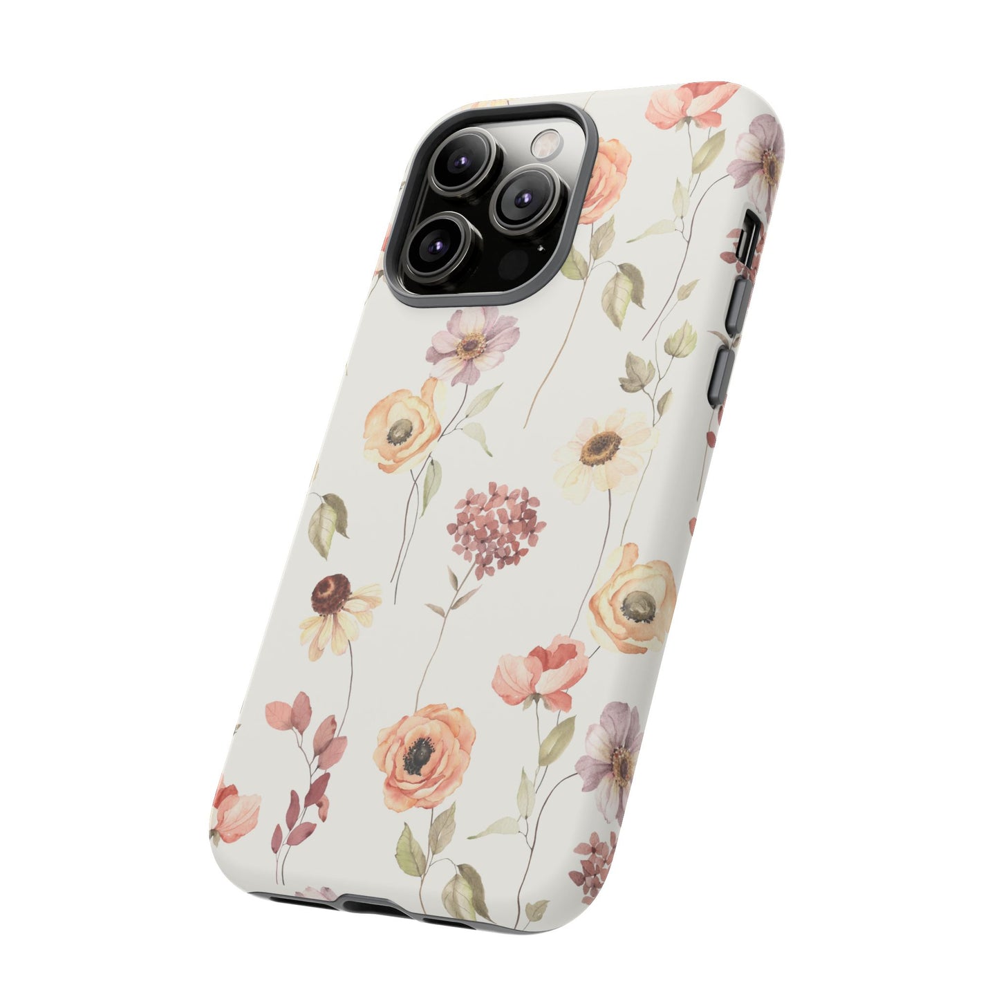 Floral Phone Case, Cute Flower Cover, Botanical Tough Case, Protective Smartphone Shell, Chic Floral Design, Trendy iPhone Case