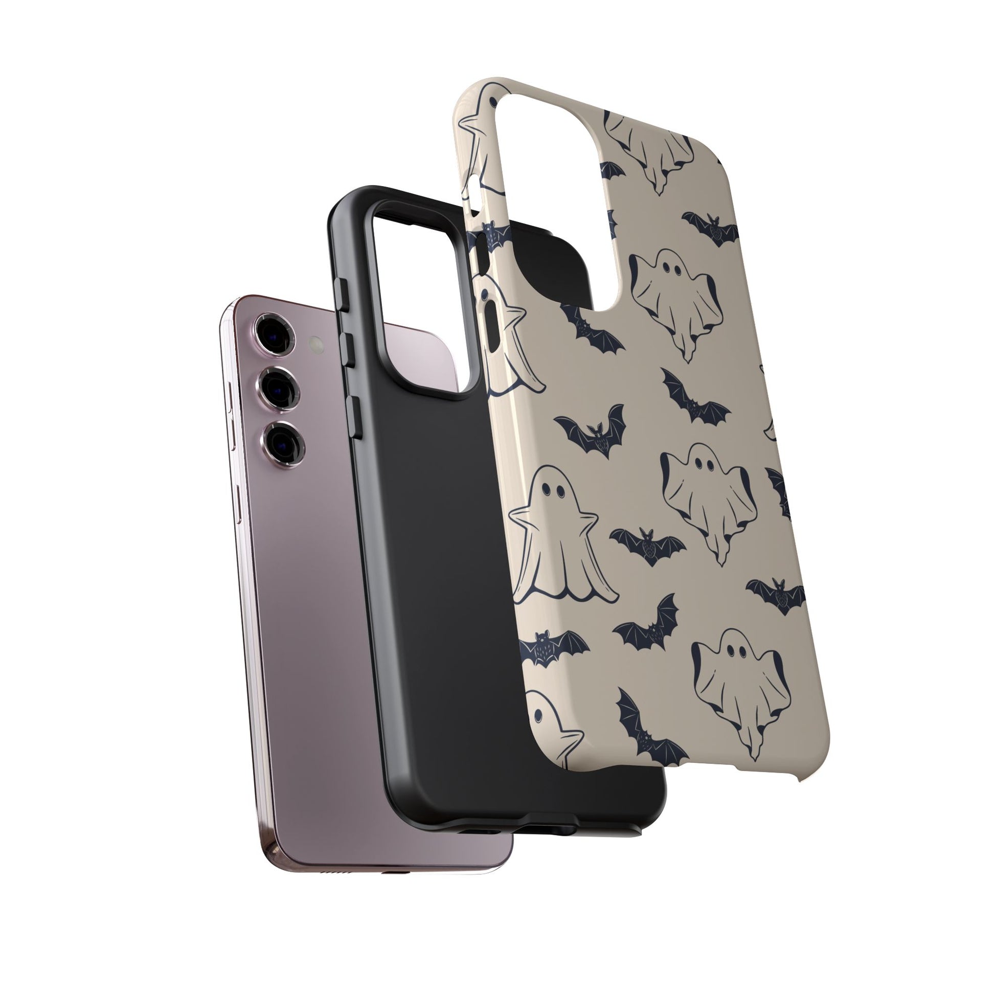 Halloween Phone Case, Ghosts and Bats, Cute Phone Cover, Spooky Accessories, Fall Decor, Gifts for Her, Halloween Party - MaisonThreadory