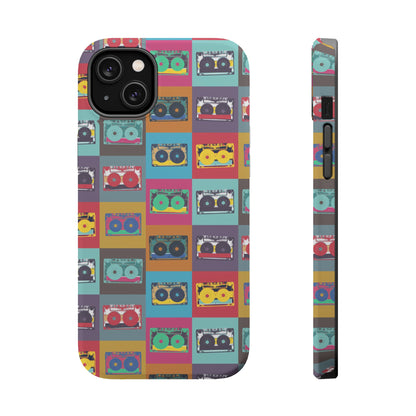 Retro Cassette Tape Phone Case, Vintage Style Tough Case, Music Lover Gift, Funky Tech Accessory, Fun Phone Cover