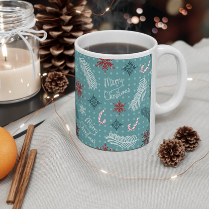 Festive Holiday Mug with Christmas Design, Seasonal Coffee Cup, Winter Gift, Merry Christmas Mug, Cozy Drinkware, Holiday Decor - MaisonThreadory