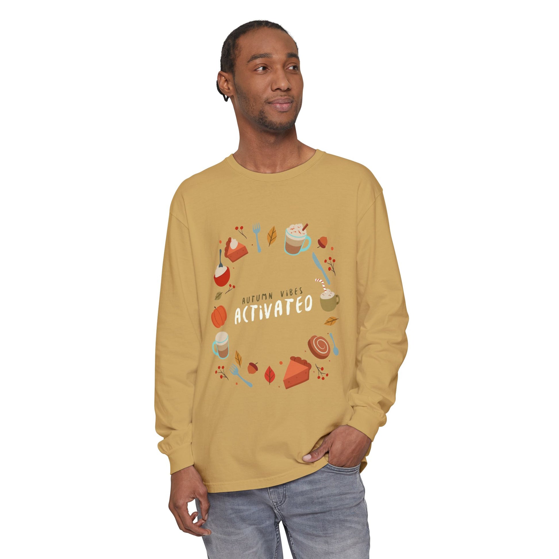 Autumn Vibes Long Sleeve T-Shirt, Cozy Fall Shirt, Unisex Fall Apparel, Thanksgiving Gift, Seasonal Fashion - MaisonThreadory