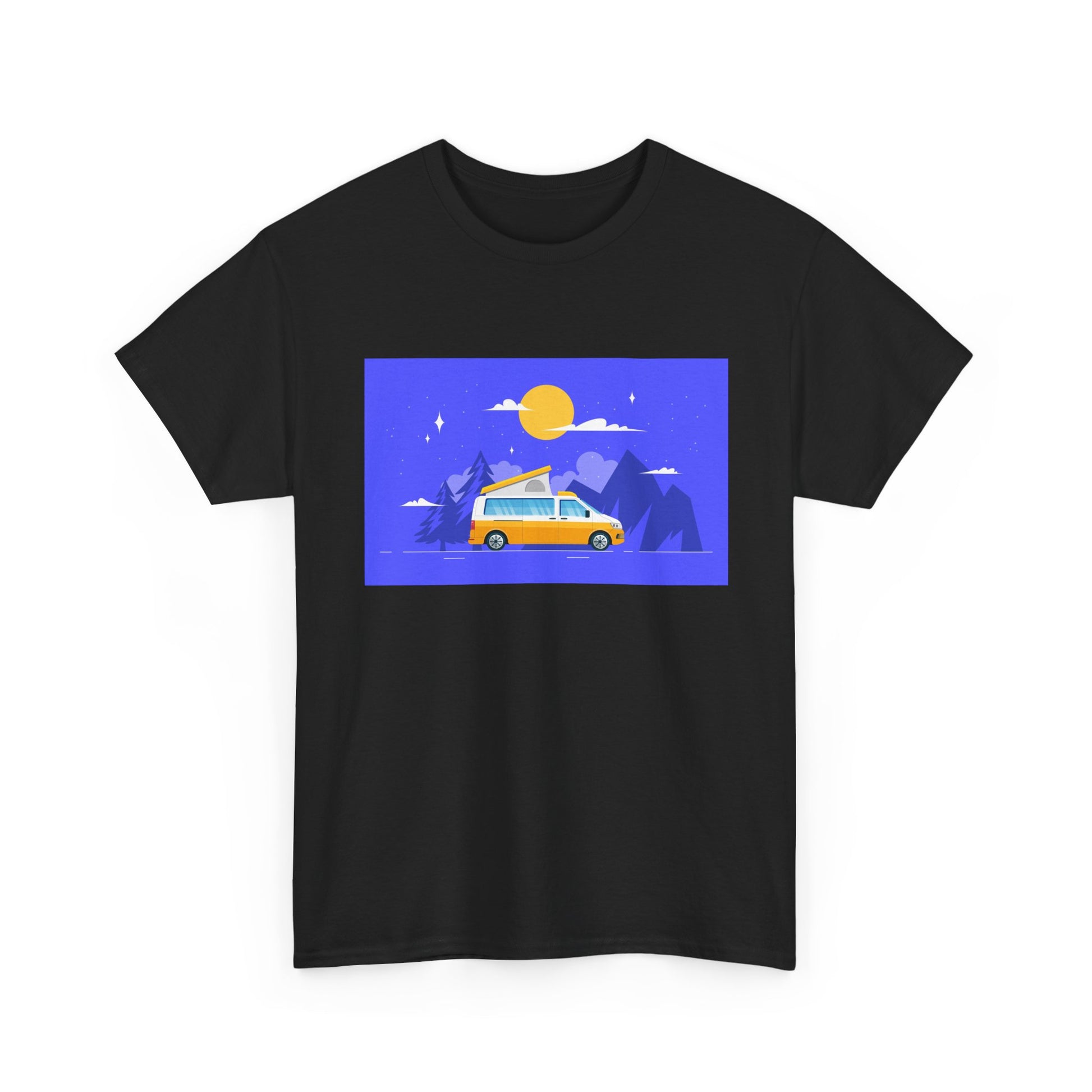 Vintage Van Adventure Tee, Unisex Heavy Cotton Tee, Summer Road Trip Shirt, Camping T-Shirt, Travel Gift, Outdoor Enthusiasts - MaisonThreadory