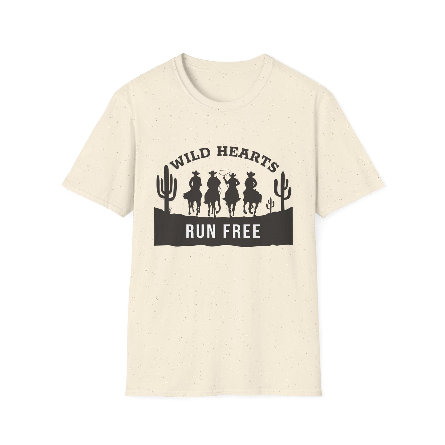 Wild Hearts Run Free T‑Shirt — Western Cowboy Rodeo Graphic Tee