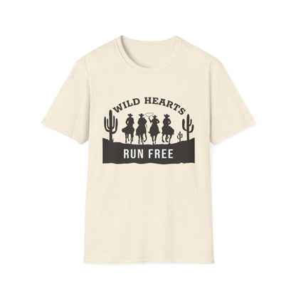 Wild Hearts Run Free T‑Shirt — Western Cowboy Rodeo Graphic Tee