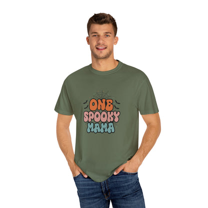 Unisex Halloween T-Shirt, One Spooky Mama Tee, Casual Fall Apparel, Gift for Moms, Halloween Festivities, Spooky Season Shirt