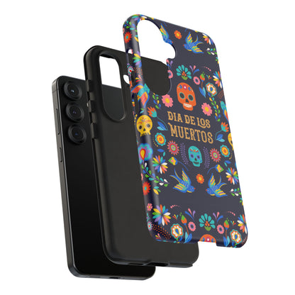 Colorful Dia de los Muertos Phone Case, Skull Design, Floral Phone Cover, Sugar Skull Accessories, Day of the Dead Gift