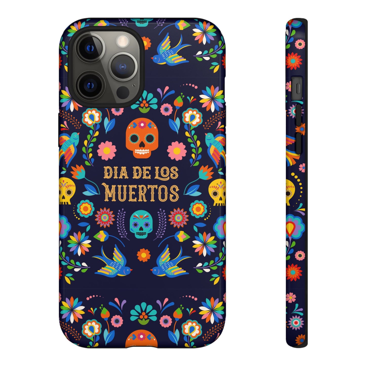 Colorful Dia de los Muertos Phone Case, Skull Design, Floral Phone Cover, Sugar Skull Accessories, Day of the Dead Gift