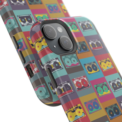 Retro Cassette Tape Phone Case, Vintage Style Tough Case, Music Lover Gift, Funky Tech Accessory, Fun Phone Cover